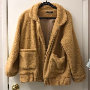 Trendy Oversized Teddy Sherpa Jacket size small